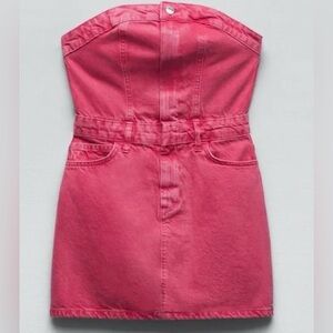 Zara Pink Denim Mini Dress